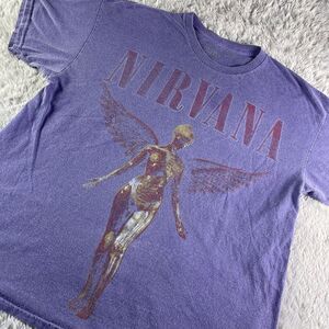 Nirvana Shirt Mens Large Purple In Utero Grunge Band Alternative Retro 90s Music